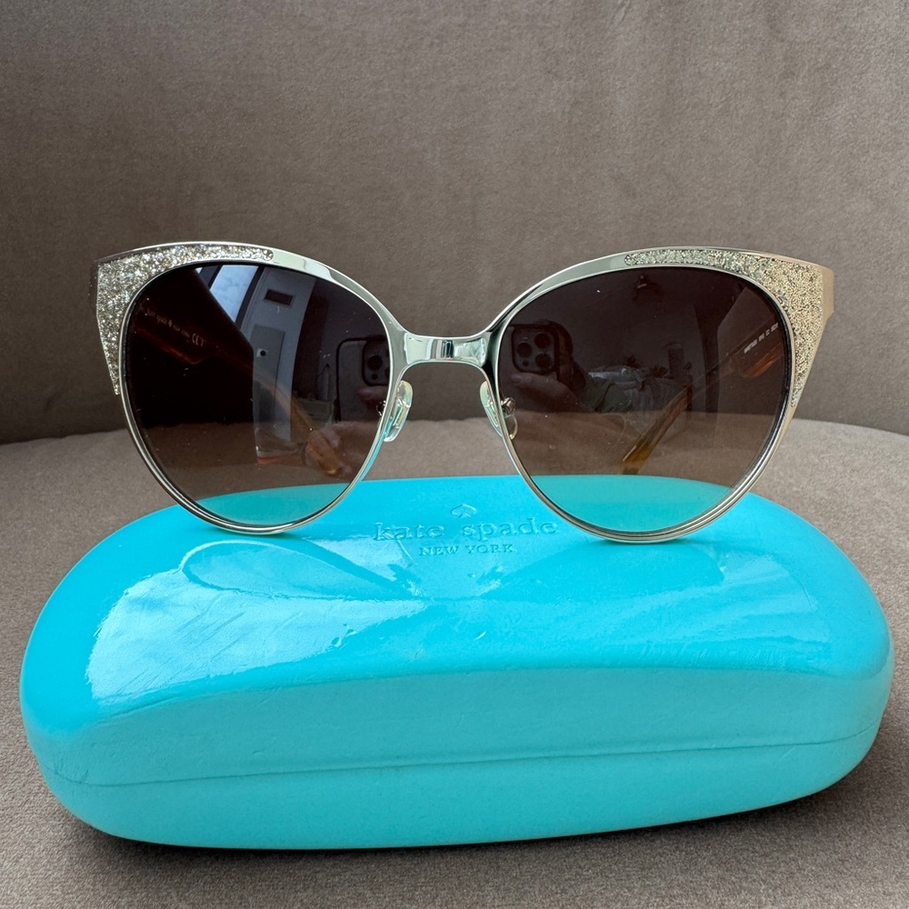 Kate Spade Gold and Silver Cat-Eye Sunglasses Marietta